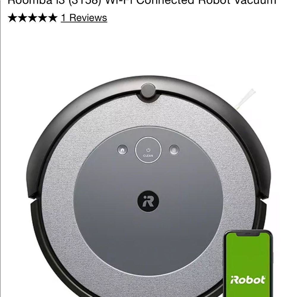 New Roomba i3 Wi-Fi Robot Vacuum.